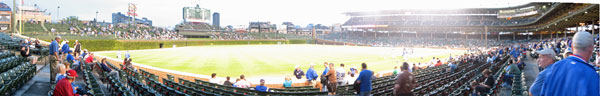 Wrigley Field, Cubs vs. Giants. Third base line, Aisle 106. Cubs won