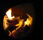 Chiminea fire full of bar exam notes