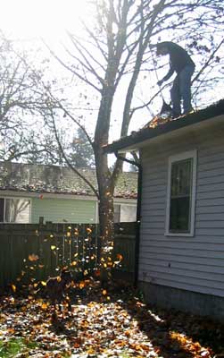 Raking off the roof