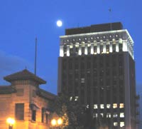 Terminal Sales Building at Night