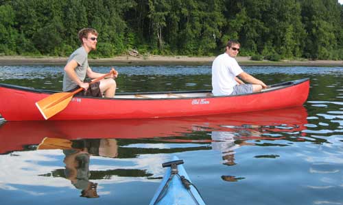 Joe and Scott at the mouth of the Columbia Slough