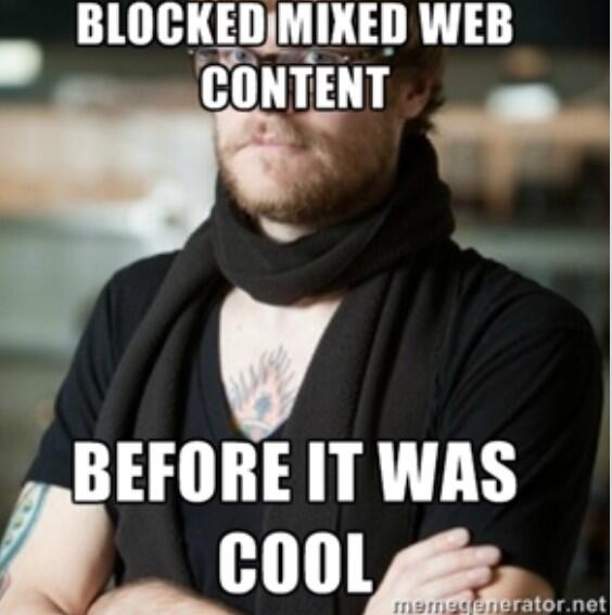 Tweet: Hipster #IE7 blocked mixed content before it was c…