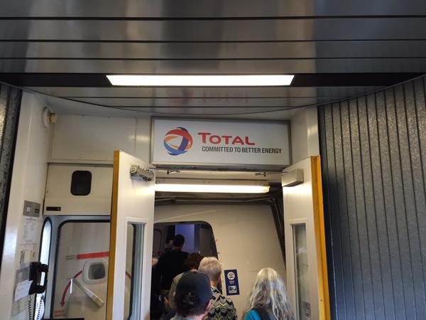 Tweet: Huh, the Jetway in Houston is sponsored by Total O…