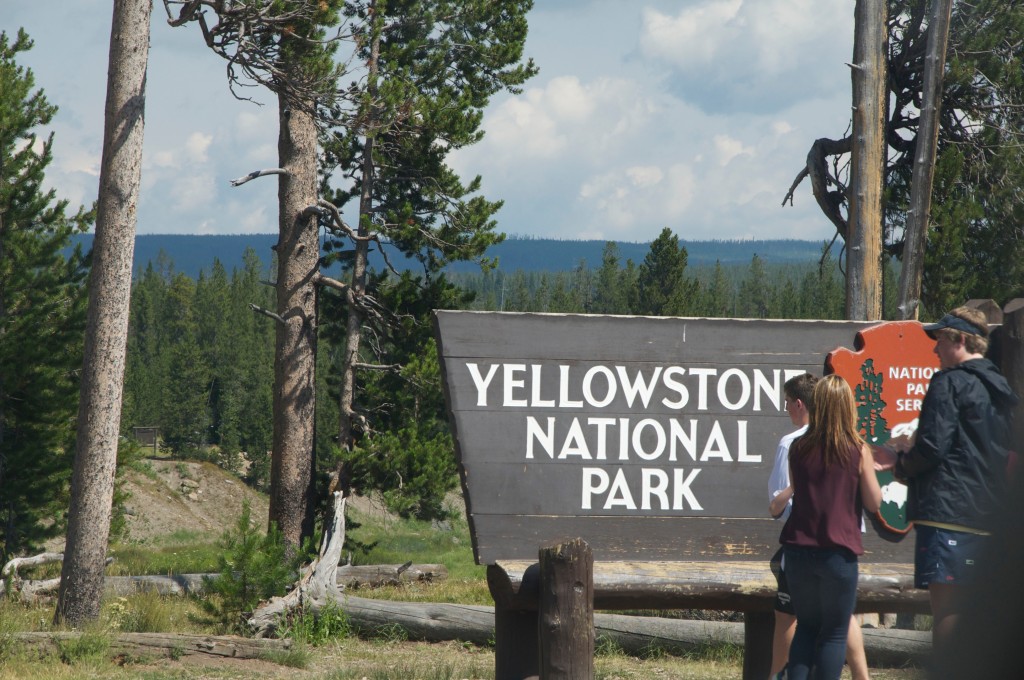 Entering Yellowstone's south gate
