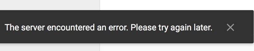 Tweet: Seeing a whole lot of these errors in Google Drive…