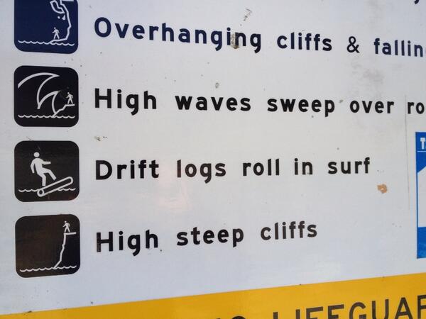 Tweet: New challenge. Riding drift logs in the surf. http…